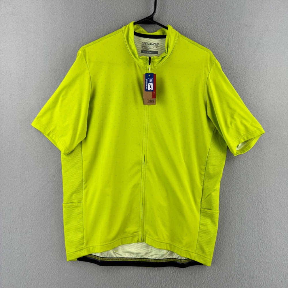 Specialized Cycling Jersey Mens XL Neon Yellow RBX W/SWAT Regular Road Fit NEW